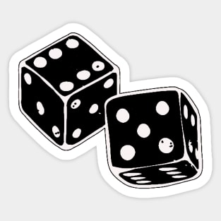 Lucky Black And White Dice Sticker